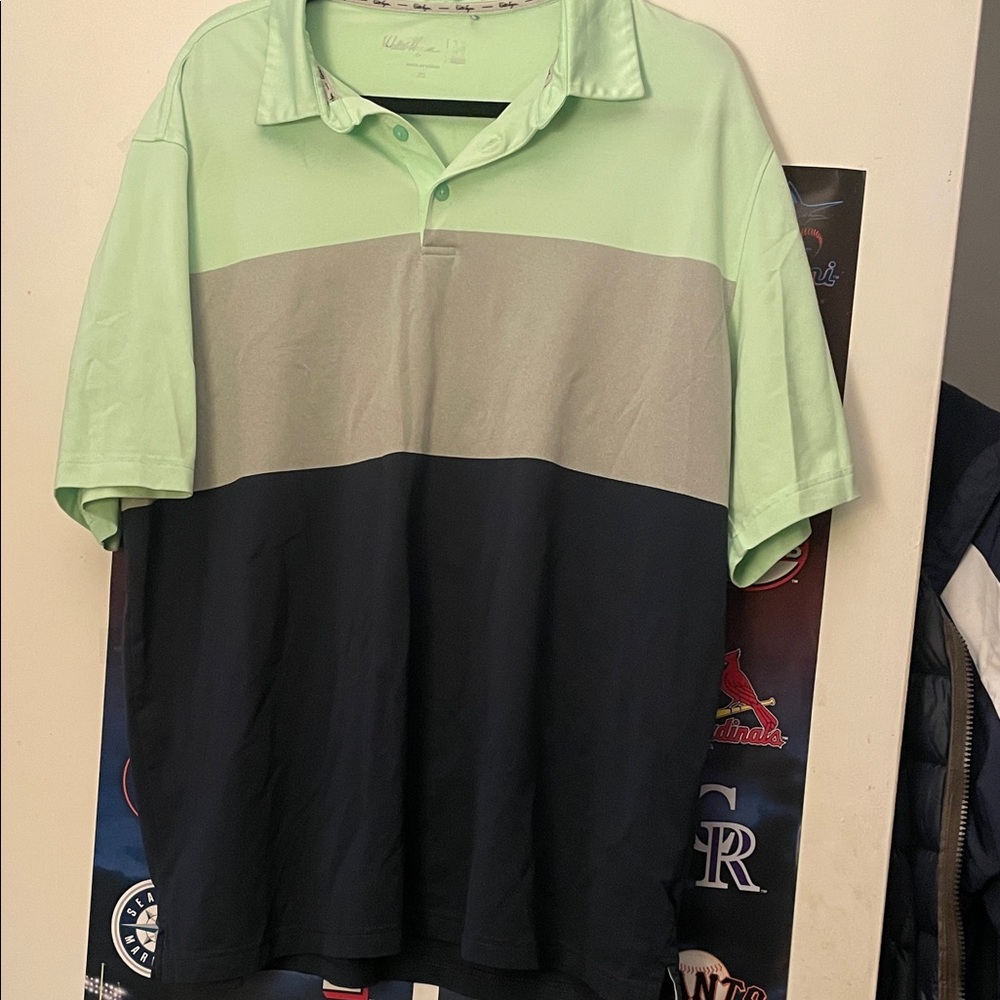 Walter Hagen Men's Polo Shirt - Mint, Gray, and Navy
